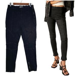 We The Free | Women | Bella Moto Washed Black Pull On Skinny Jeans | Size 32